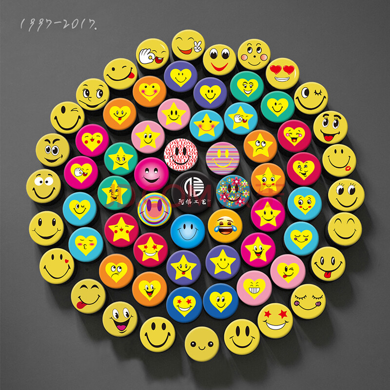 笑脸胸牌金属徽章卡通可爱胸针微笑表情大小号幼儿园奖励班级胸章