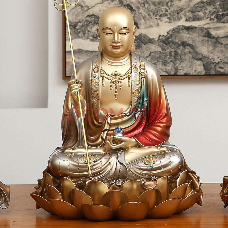 梵泽福 纯铜地藏王菩萨佛像摆件家居工艺品 坐莲地藏 16寸