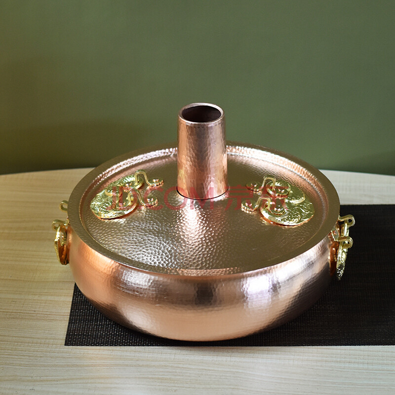 千家釜官方店电磁炉铜火锅专用锅仿炭铜火锅纯铜老式铜锅家用商用涮锅