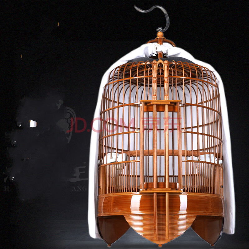 新款广式鸟笼画眉鸟笼竹精品八哥鸟笼子竹制手工大号 老竹料33cm空笼