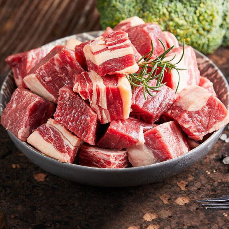 绿泰牛肉粒澳洲和牛1kg红烧炖煮雪花牛肉粒100粒左右多省