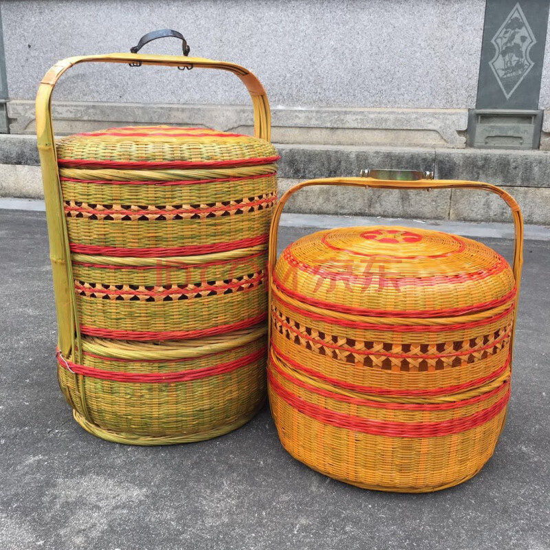 拜神竹篮 拜拜篮子餐篮 喜事 嫁妆婚庆蓝 子竹篮手提礼品篮子竹编工艺