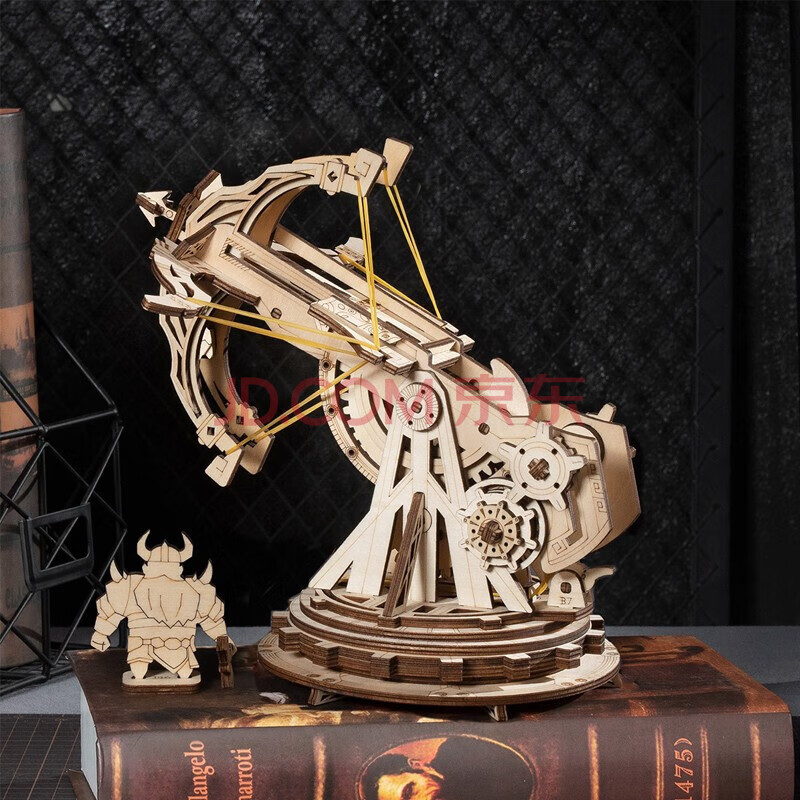 若客(rokr)手工拼装男孩玩具重型攻城弩模型diy木质立体拼图成人积木