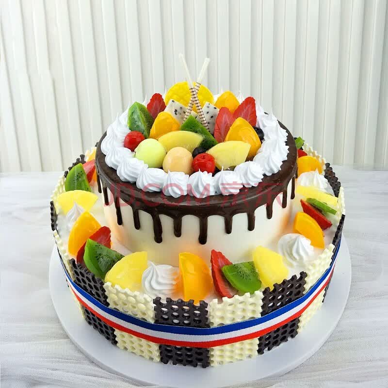 麦巧园 12 8寸双层水果蛋糕水果夹心送朋友同城配送全国城区配送