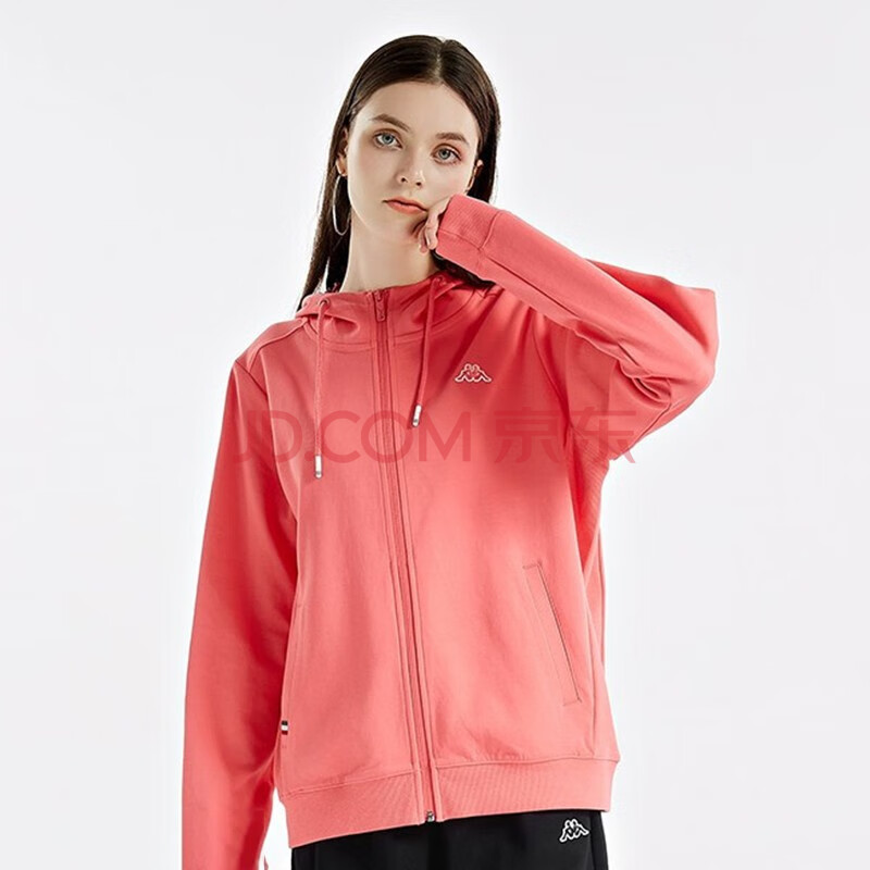 kappa卡帕女装 2021秋季新款运动服连帽卫衣休闲长袖针织夹克外套k0b