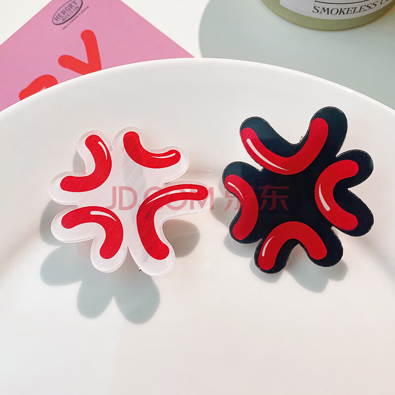 滴汗发夹水滴大无语发卡流汗黄豆夹子emoji表情包刘海夹一字夹头饰