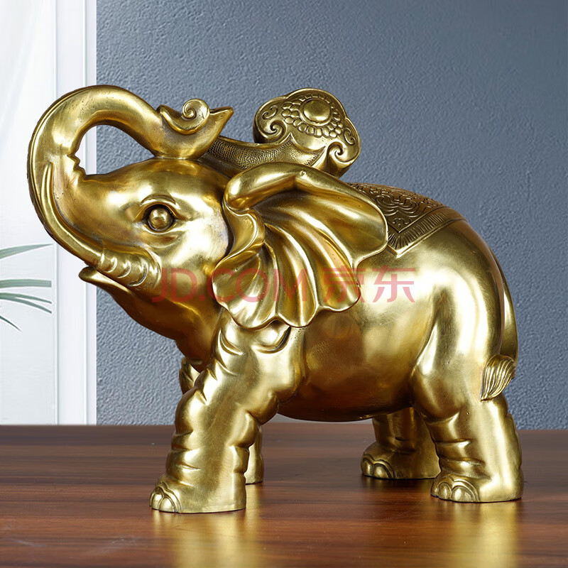 铜福瑞 铜大象摆件 工艺品全铜吉祥如意象家居玄关装饰摆件铜雕塑招财