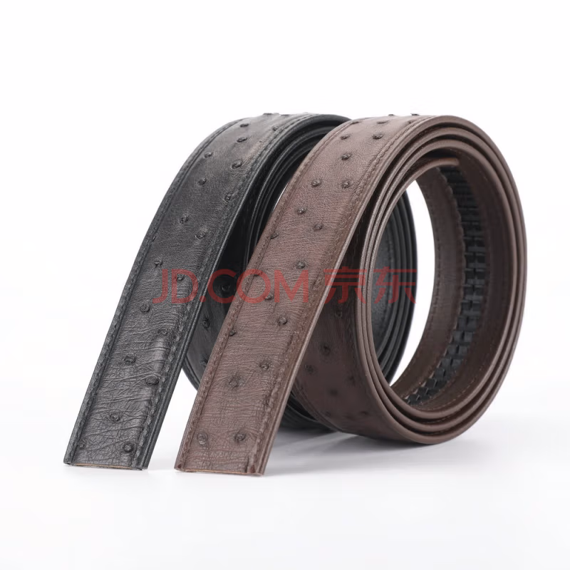

belt (chuentye) belt strip south african ostrich leather without head men's belt rare leather headless automatic buckle extended casual belt black be