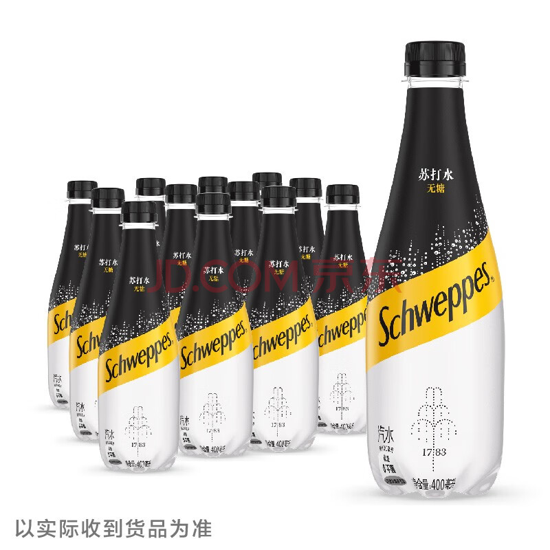 Schweppes 怡泉 0糖0卡 原味苏打水 400mL*12瓶