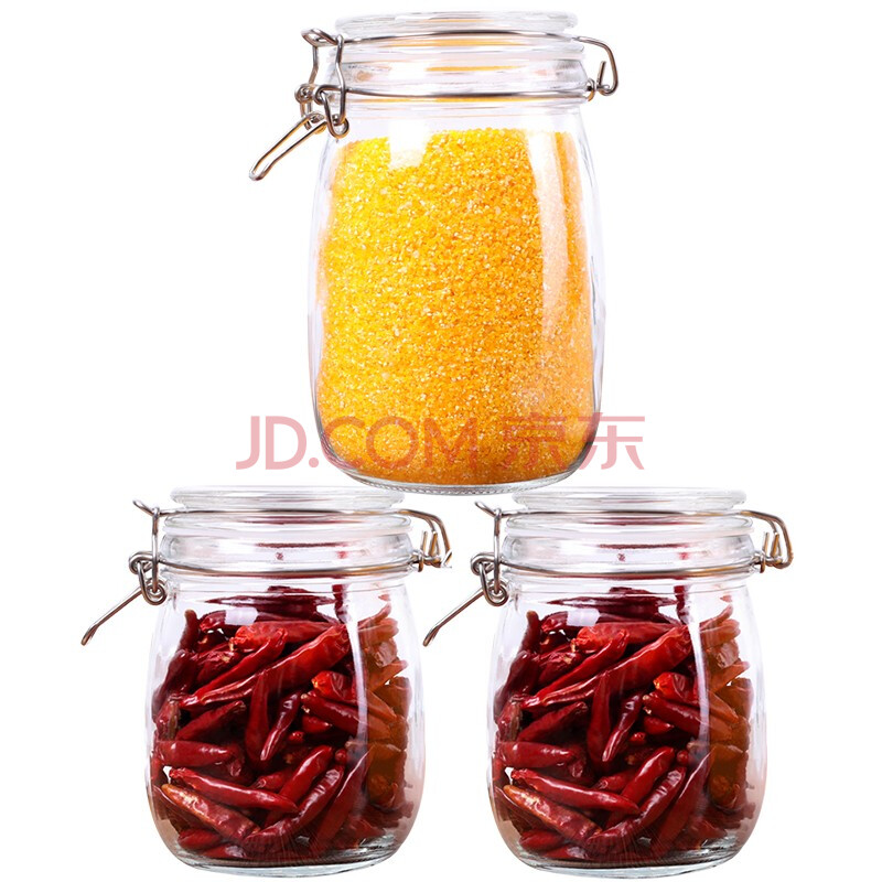 密封罐储藏瓶辣椒酱罐储物罐保鲜罐茶叶罐杂粮罐泡菜坛 (圆形750ml