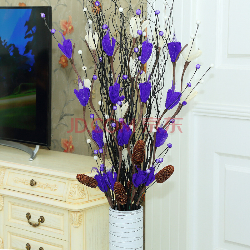 仿真花摆件 高仿真胶花仿真花装饰仿真花卉假花仿真花客厅落地叶脉