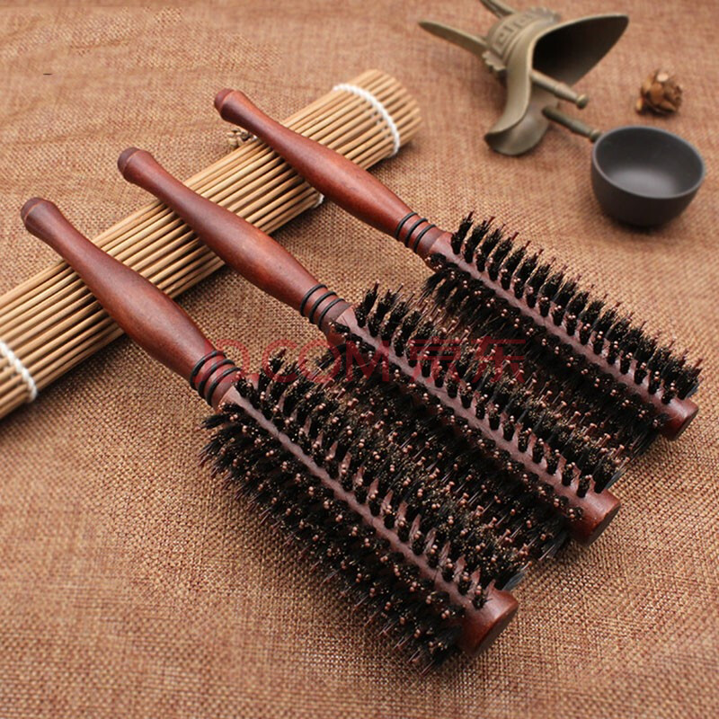 卷发梳 梳子卷发棒猪鬃毛发梳女士专用理发店吹梨花头大齿梳子卷发