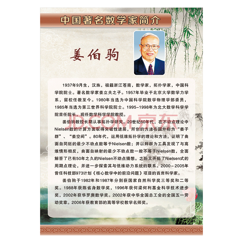 中国著名数学家简介头像肖像宣传画挂图海报教室布置展板墙贴画覆膜