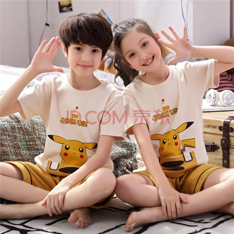 小孩小女孩套装中大童装宝宝女童亲子装新品新款卡通可爱全棉家居服