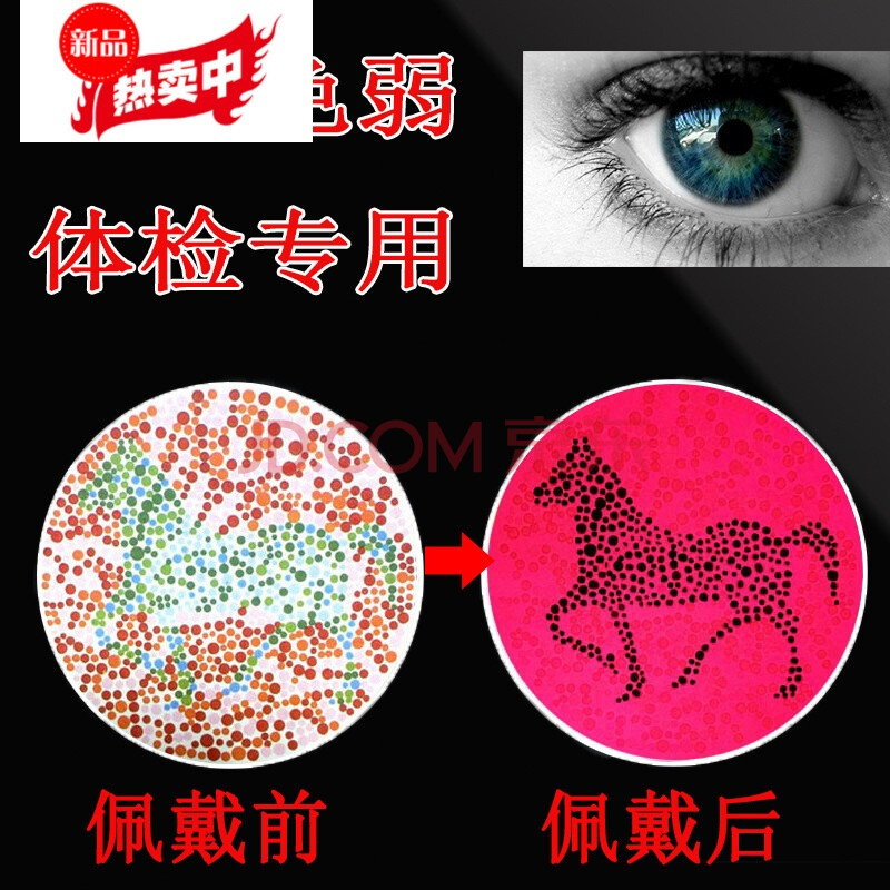 红绿色盲色弱矫正眼镜考驾照年审入职公务员体检看图隐型专用 体检