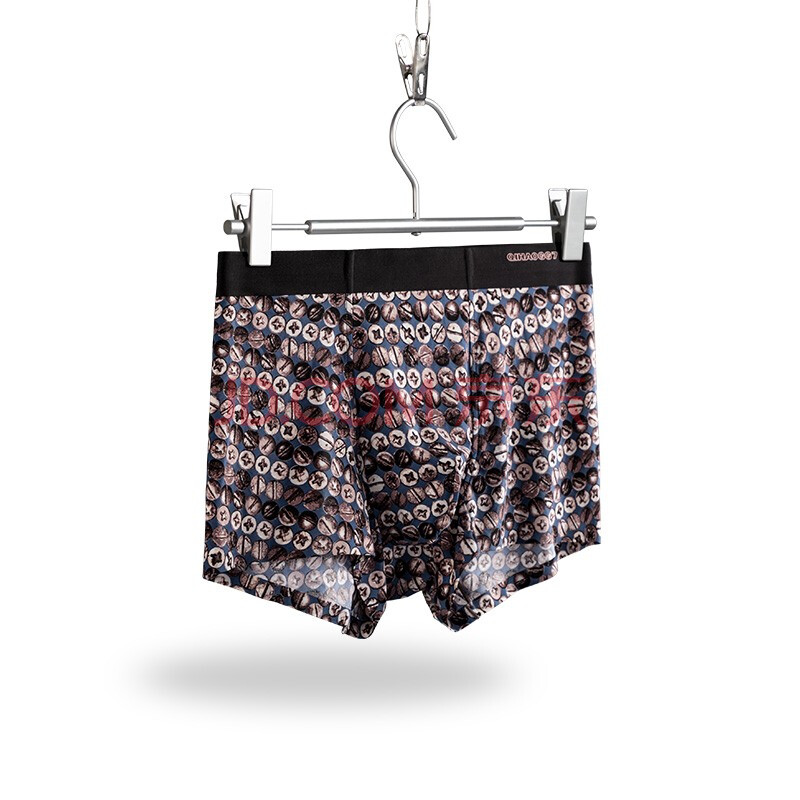 七号公馆1条装 印花冰丝男士内裤四角夏季无痕青年潮流 螺丝钉 l