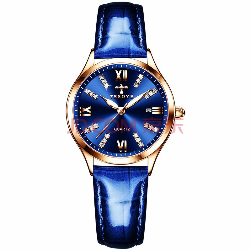 trsoye瑞士品牌手表诺曼底商务女表高档镶钻皮带钢带简约腕表日历夜光