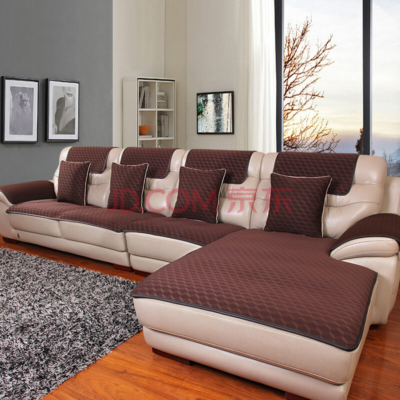 坐垫套装四季通用布艺简约现代组合沙发套罩定做 维娜格斯 咖啡色套装