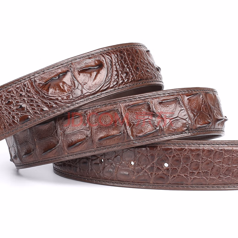 

belt (chuentye) belt strip thai crocodile leather without head belt without buckle head 3.8 end products with holes extended youth belt brown cro
