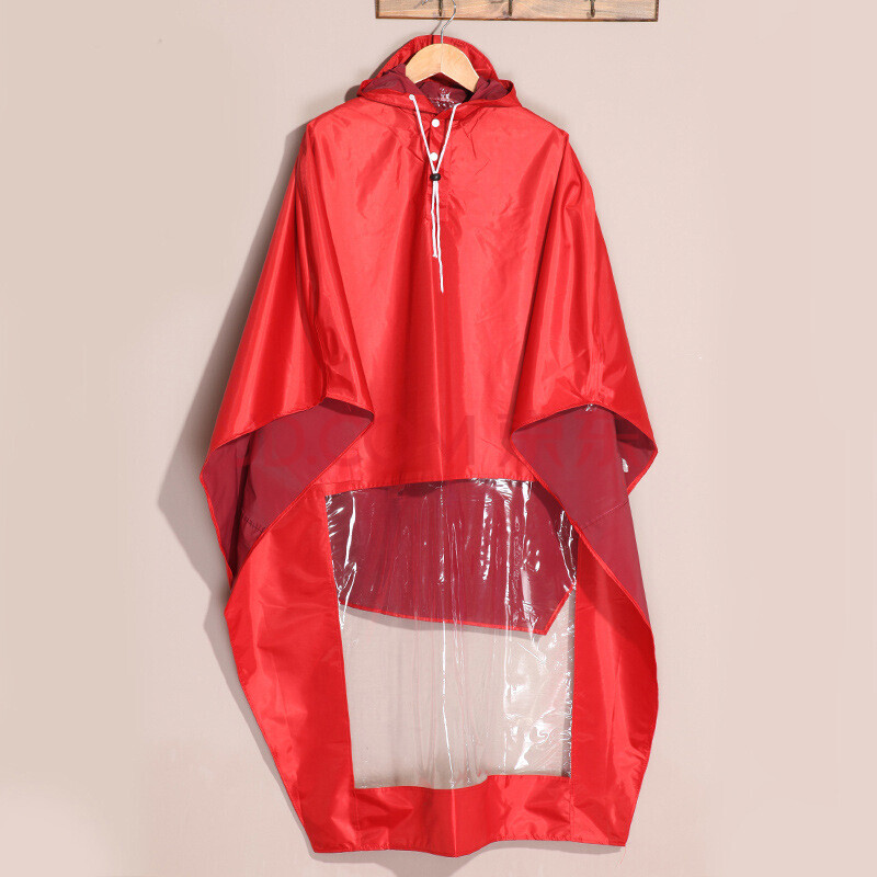 加厚电动车摩托车雨衣雨披成人户外安骑行雨衣 红色 均码