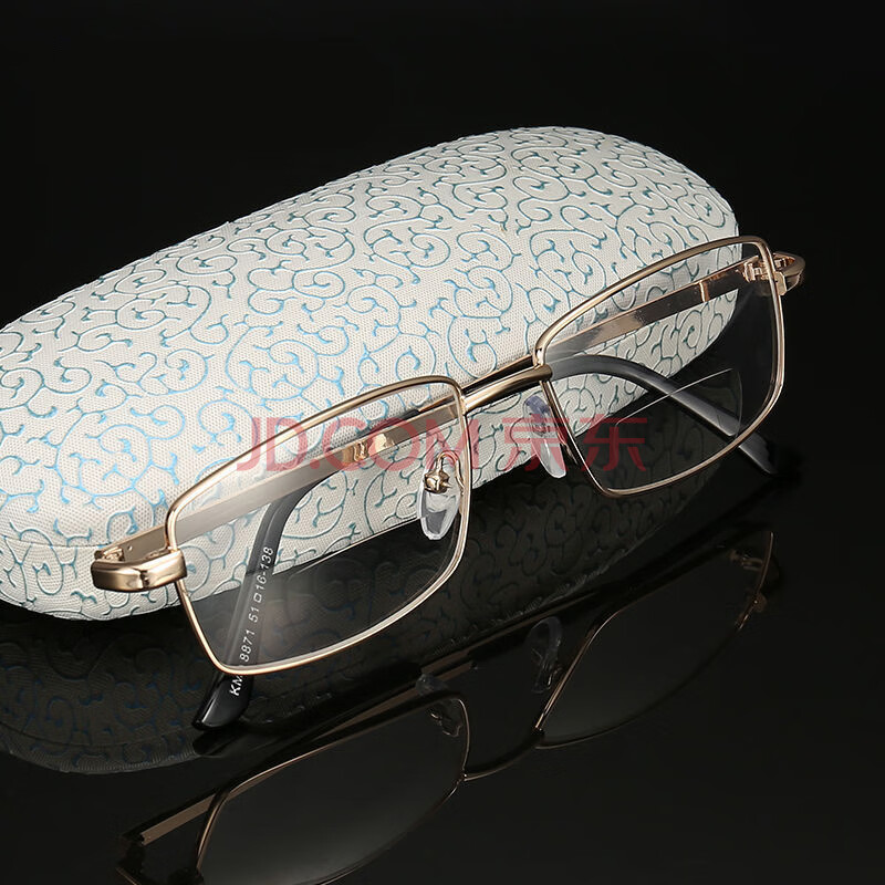 2018新款老花镜远近两用老花眼镜双光老花镜看远看近眼镜 金色100度