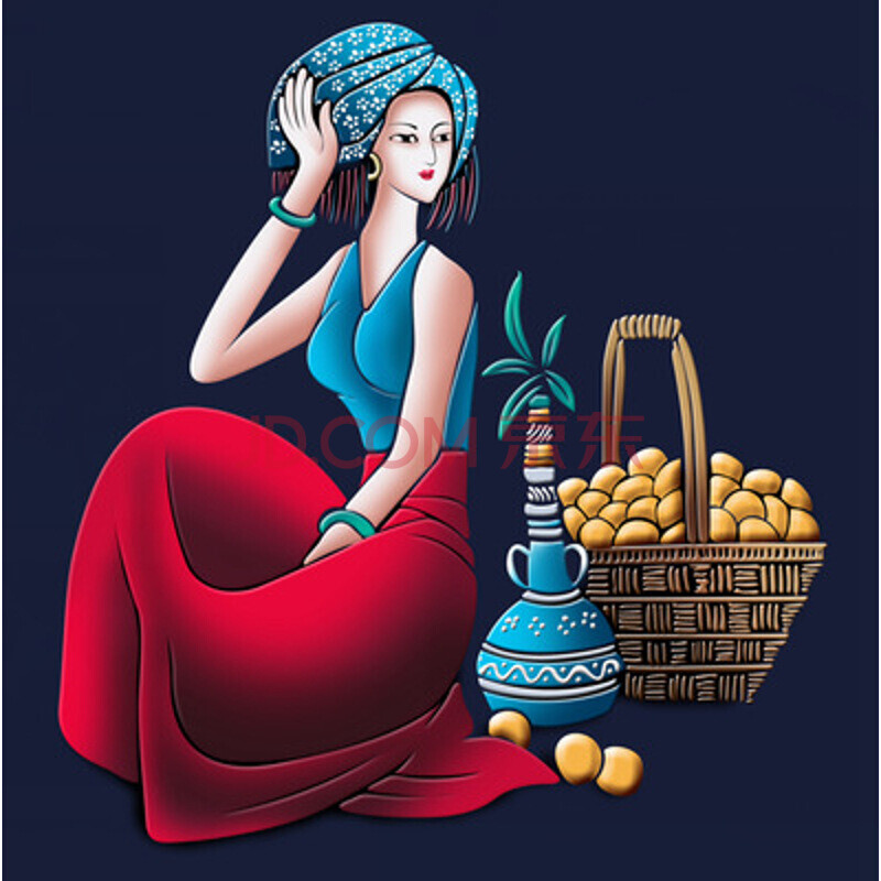 装饰画云南民族风人物画客厅墙画卧室餐厅壁画沙发背景挂画无框画中国