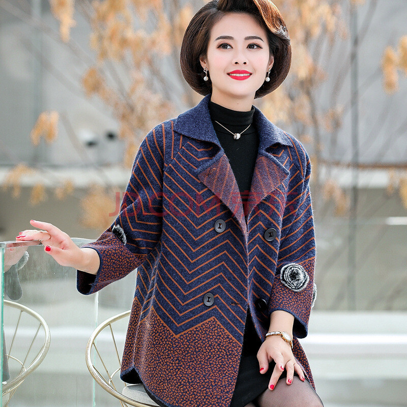 女装 中老年女装 梦诗蕊(mengshirui) 老年人大衣妈妈秋装外套2020