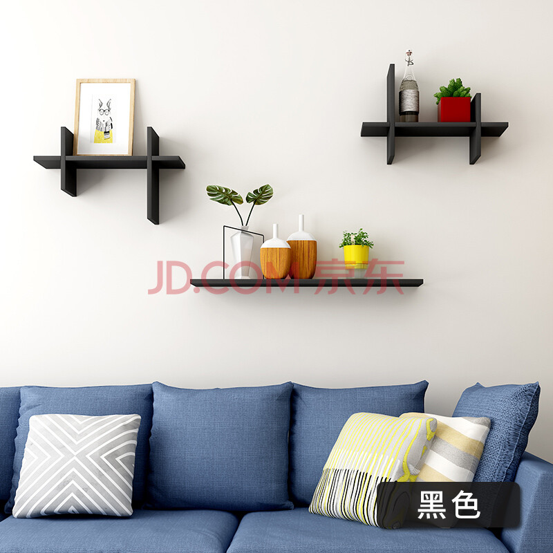 创意墙上置物架板搁板电视背景墙装饰架置物架墙上书架壁挂墙架置物架