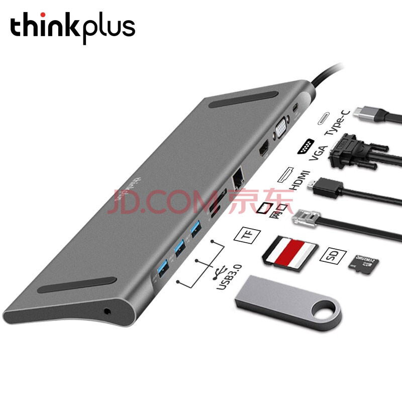 plus会员：509元包邮  ThinkPad thinkplus BP-3251 USB-C 超薄拓展坞