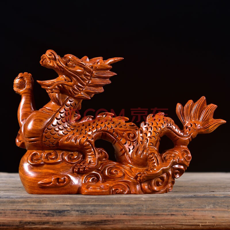 花梨木雕龙摆件红木祥龙十二生肖龙动物龙实木雕刻龙工艺品办公室桌面