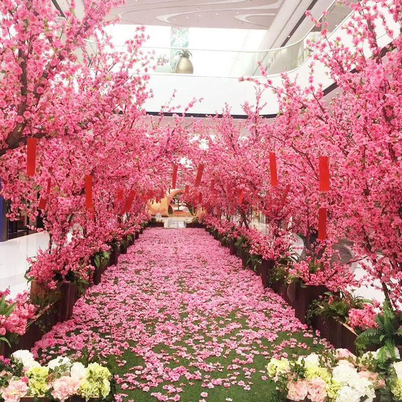 花下居假桃树大型仿真桃花树春节摆花桃花新年许愿树樱花梅花腊梅树