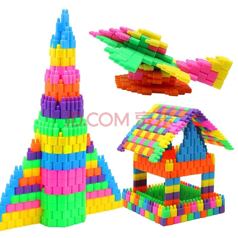 爱乐心 弹头积木小颗粒马卡龙色加厚拼插立体拼装早教幼儿园手工diy