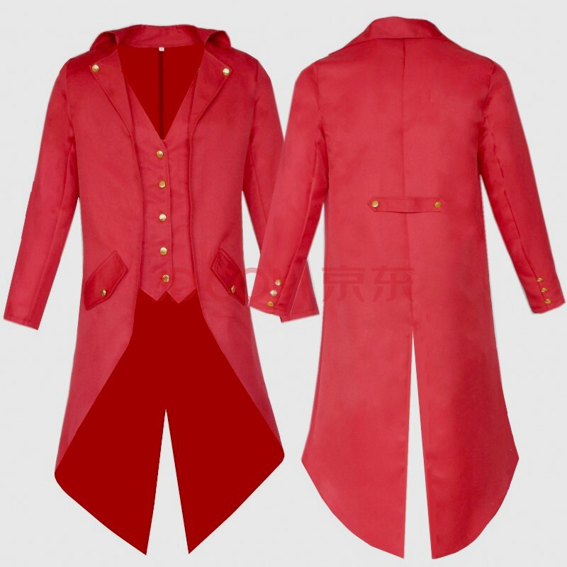 中世纪长款外套 帅气欧美出演大衣蒸汽朋克复古燕尾服外男制服2019