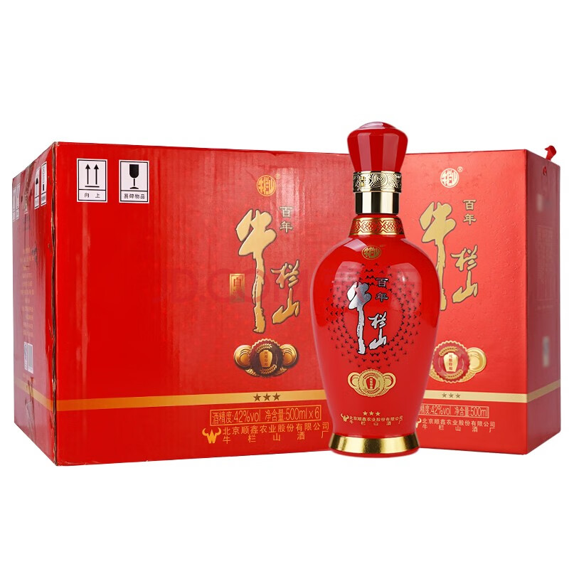 牛栏山二锅头百年系列三星清香型白酒42度 500ml*6/整箱装