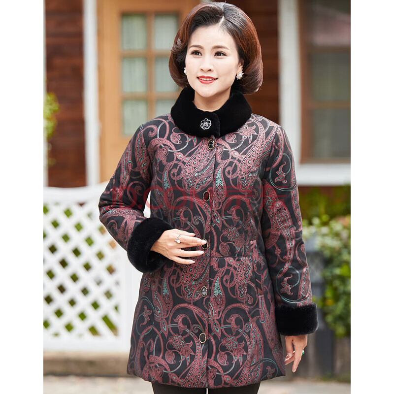 京东时尚新品新款中老年羽绒服女中长款老年服装大码女装妈妈装冬装