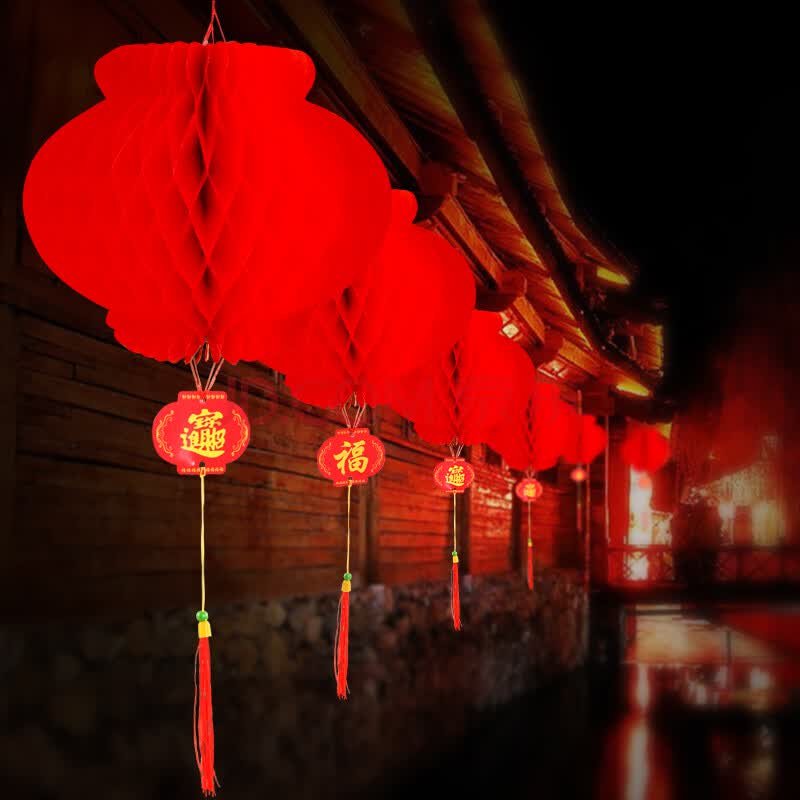 灯笼 元旦新年装饰春节年货过年开业乔迁喜庆挂件户外防水走廊中式