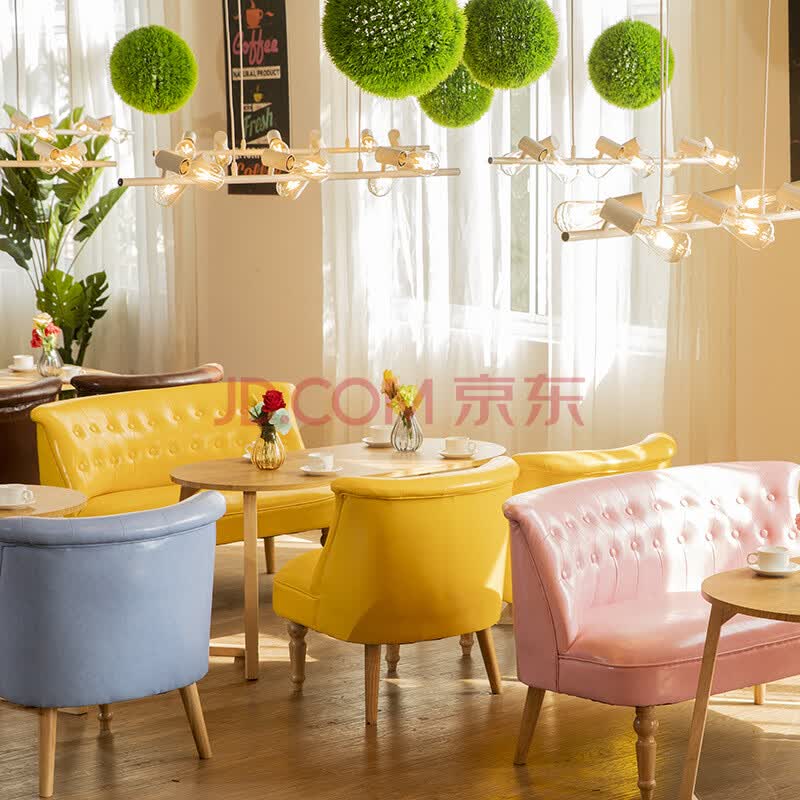 高档精品 网红咖啡厅奶茶店沙发桌椅组合甜品饮品服装店休闲吧洽谈