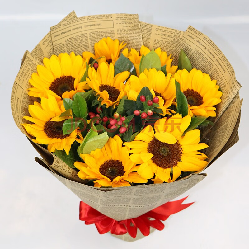 满芬鲜花速递向日葵花束太阳花礼盒送长辈女友闺蜜男友父亲生日礼物