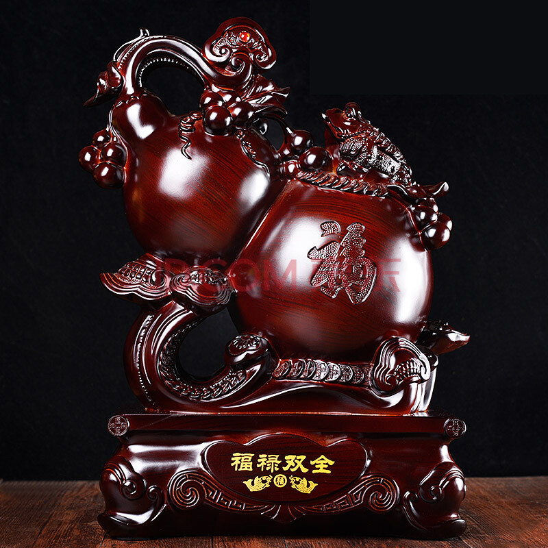 聚善缘福禄双全葫芦摆件招财家居乔迁新居礼品客厅玄关装饰品 福禄双