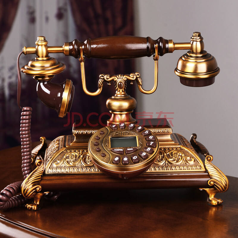 别墅欧式仿古电话机座机家用复古时尚创意老式电话无线插卡插线欧莱茵