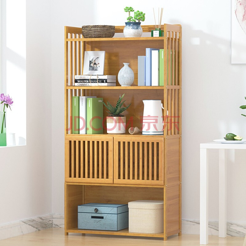 竹艺佳(zhuyijia)带门书架书柜落地简约现代书架落地