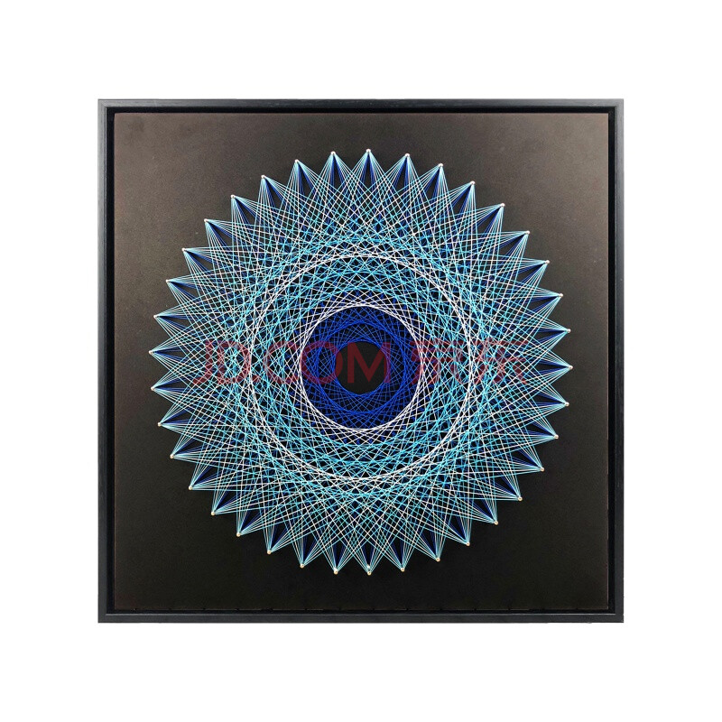 北欧钉子画 手工制作材料包 客厅创意立体装饰画 纱线画弦丝画 蓝色加