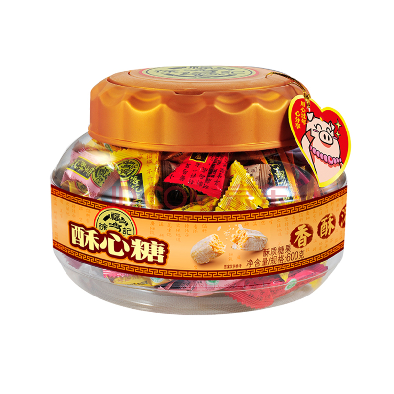 徐福记综合口味酥心糖桶装 600g