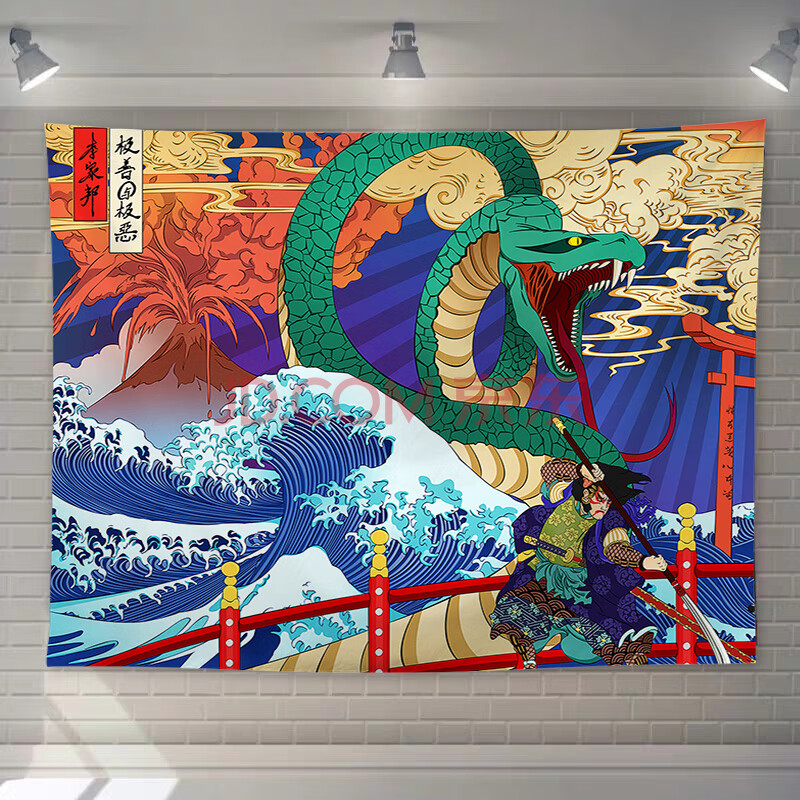 日式浮世绘背景布ins挂布宿舍床头改造装饰挂毯置房间少女风卧室 加绒