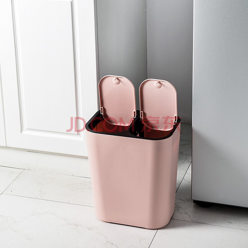 35.9元包邮  官佳 干湿分类垃圾桶 18L