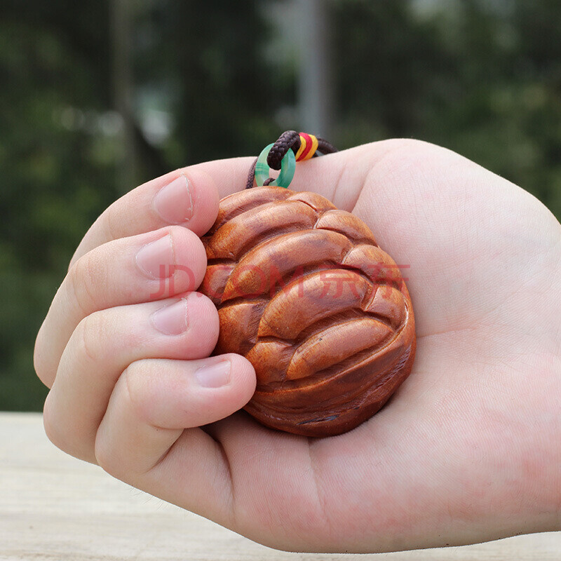 天然老挝木雕手把件木质工艺品小摆件实木雕刻把玩送礼小件 富甲天下