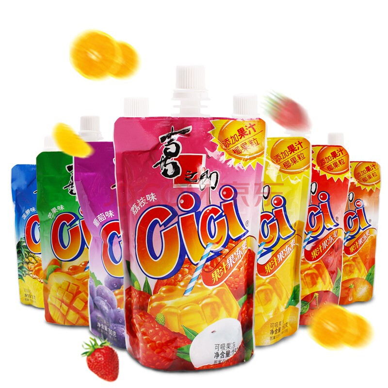喜之郎吸吸果冻可吸cici果汁果冻爽果汁果冻爽零食 150gx15支