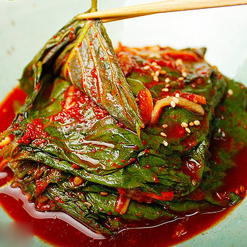 韩国烤肉叶日式料理咸菜辣拌紫苏菜叶泡菜下饭菜蔬菜 泡菜苏子叶 500g