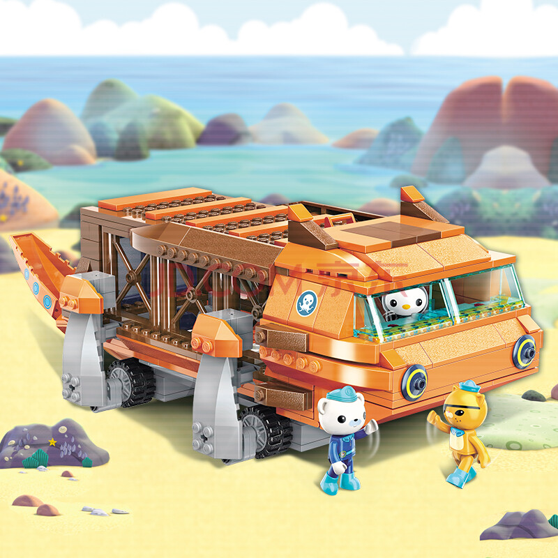 拼插拼装玩具女孩生日礼物拼图组装乐高 大鲵鱼艇3706【378片 3人仔】