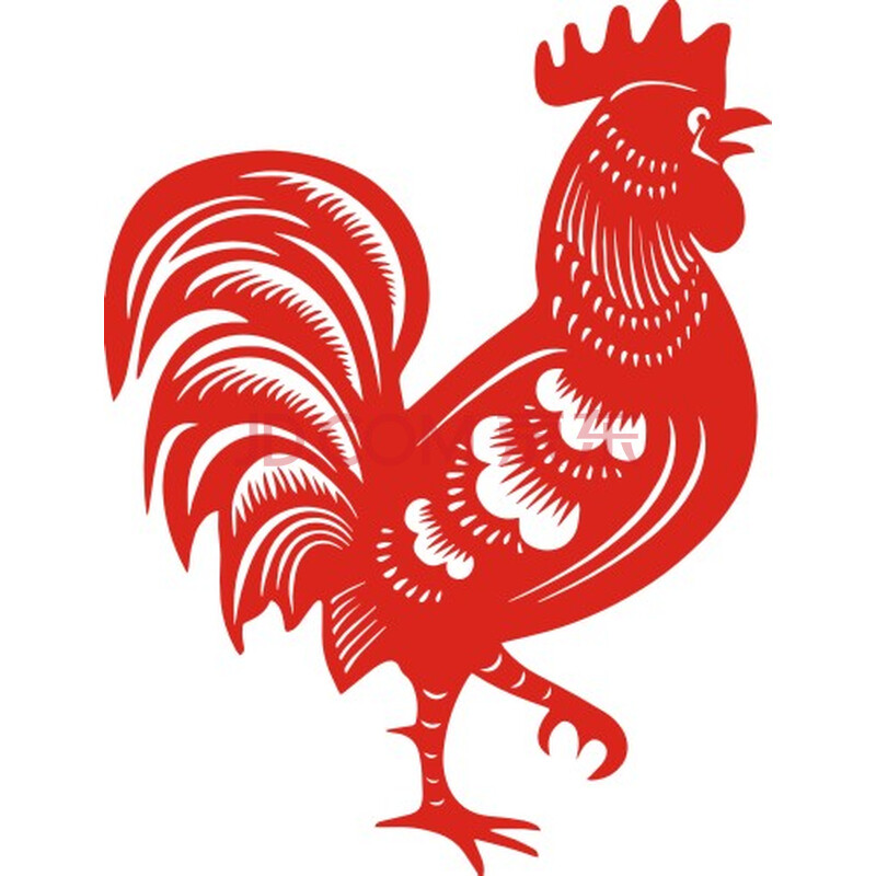 水月镜花 公鸡 剪纸画手工艺窗花贴福字装饰用品鸡年门贴年画贴纸 jn